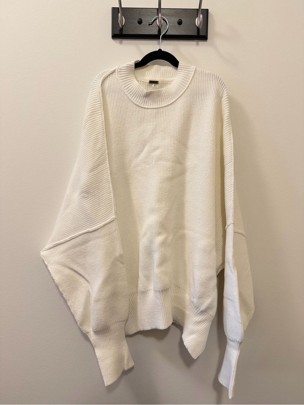 Free People Oversized Cream Knit Sweater